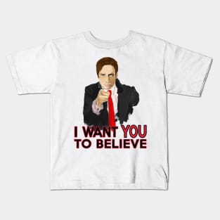 Mulder I Want To Believe Kids T-Shirt
